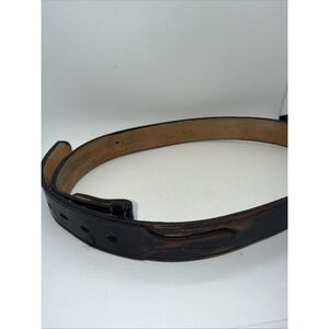 Vtg Brazos Joe Belt Company Black Leather Western 45184 Size 30 C2